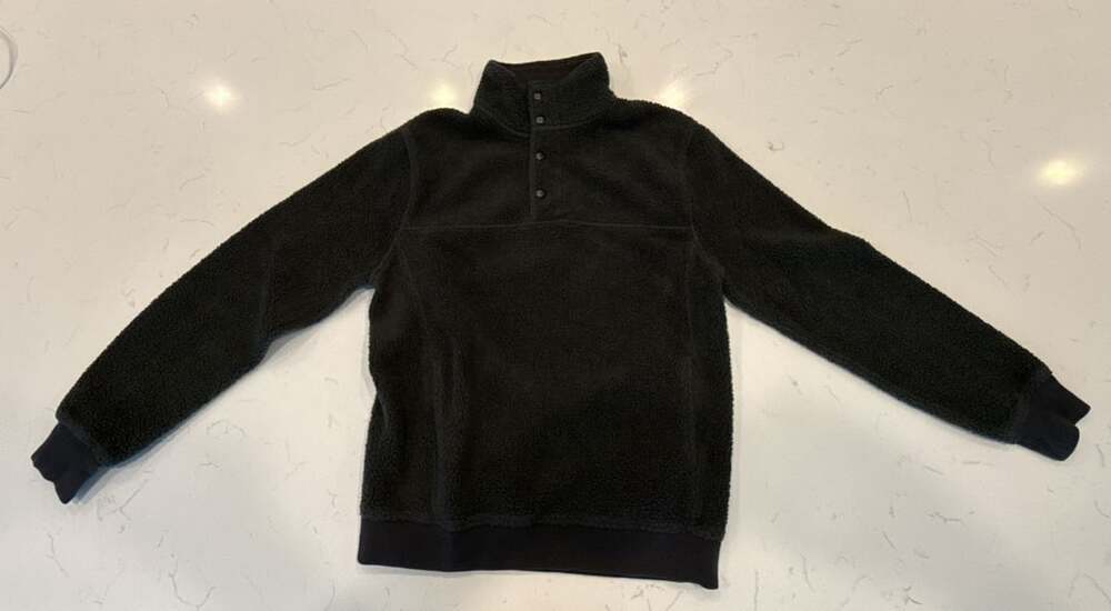 J. Crew Sherpa Fleece Snap Pullover Medium Black